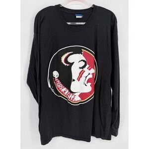 Old Varsity Brand Florida State Seminoles Long Sleeve Shirt Black Mens Sz XL